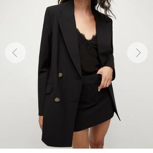NWT Veronica Beard Hutchison Oversized Black Boyfriend Blazer M with belt